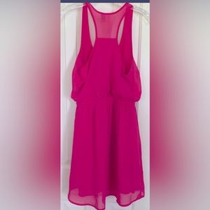 Eyeshadow, Small, neon pink razor back dress